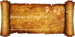 Harkay Árpád névjegykártya