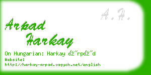 arpad harkay business card